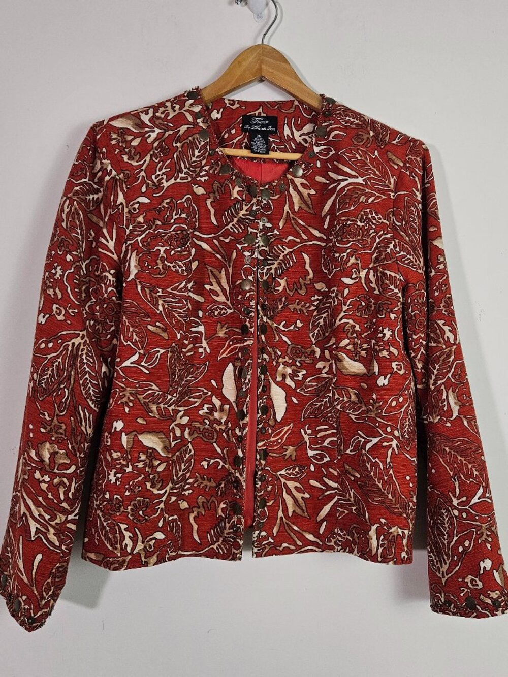Trenz by Theresa Renz Lightweight Jacket XL Orange Silk Blend Artsy Lagenlook